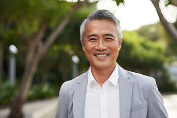 portrait of a Korean man, successful businessman 