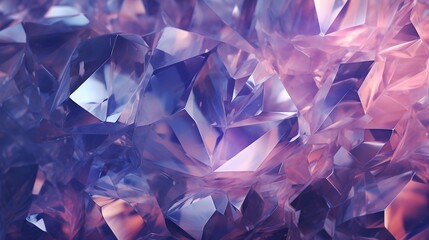 Abstract Crystal Background with Blue and Purple Geometric Shapes
