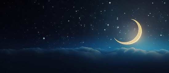Obraz na płótnie Canvas moon and stars background 