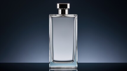 Sleek and Modern Perfume Bottle on a Gradient Blue Background