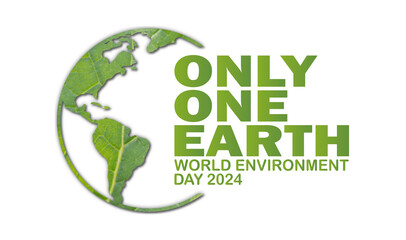 Only One Earth. World Environment Day 2024 Illustration. Ecology concept. Save the Earth. Suitable for greeting card, poster and banner