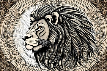 lion head vector generated by AI technology