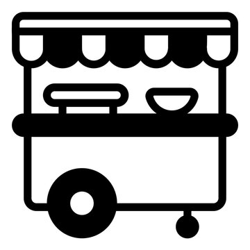 recommend clip art: Food Cart Glyph Icon Design Vector