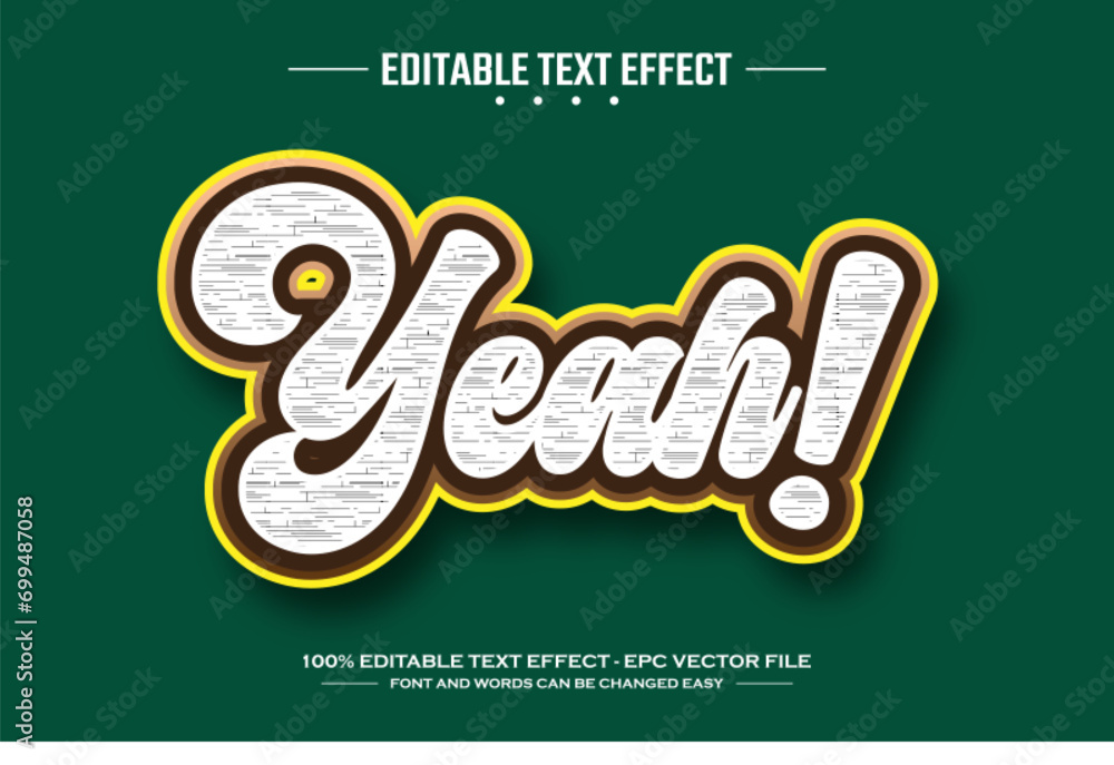 Poster yeah 3d editable text effect template