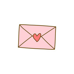 Simple Valentine Icon In Doodle Style