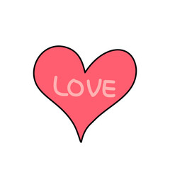 Simple Valentine Icon In Doodle Style