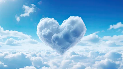 Fotobehang heart shaped cloud in the sky  © reddish