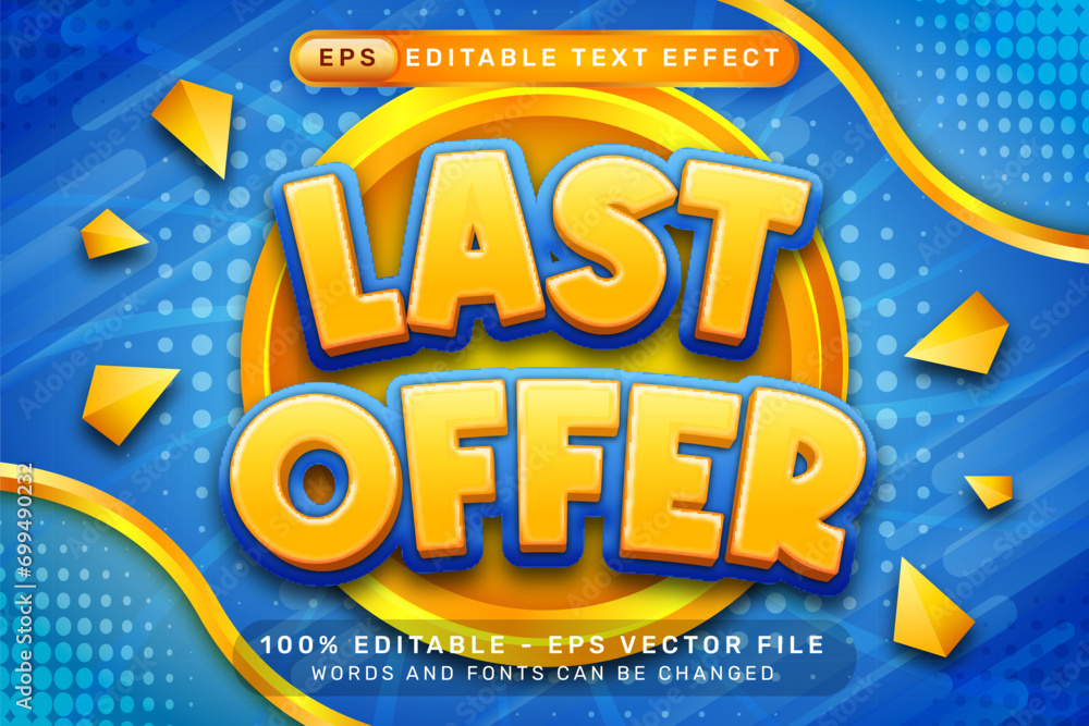 Aufkleber last offer 3d text effect and editable text effect