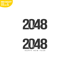 Creative Happy New Year 2048 Logo Design