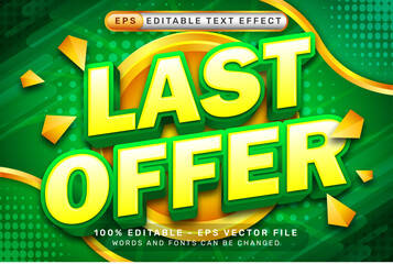 last offer 3d text effect and editable text effect - obrazy, fototapety, plakaty