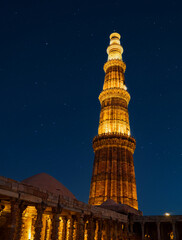 Qutab Minar located in New Delhi India, also known as Qutb or Qutub Minar, UNESCO world heritage...