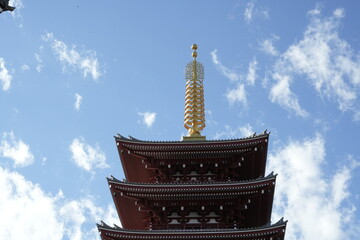 Asakusa buddha temple in Tokyo, Japan. An oriental architecture in Asia.