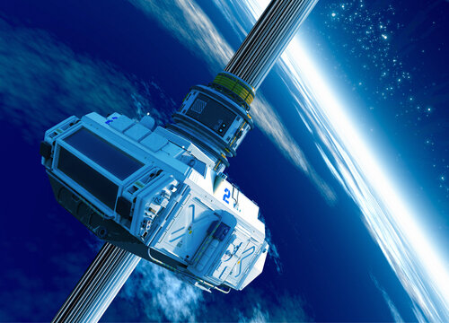 Space elevator, illustration