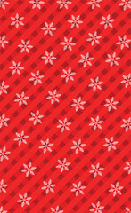 Vector illustration red cross and snowflakes editable gift pack or wall pattern template 