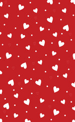 Vector illustration editable red heart love print gift pack or wall pattern template 