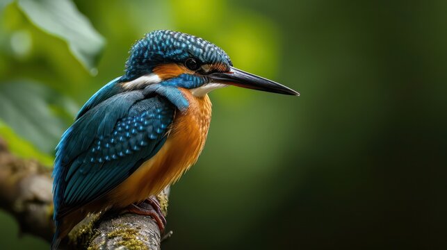 Close-up nature photography featuring a kingfisher Eurasia, identified as Alcedo atthis, in its natural habitat