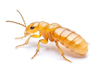 Fototapeta premium Top side closeup macro view of beautiful termite isolated on white background