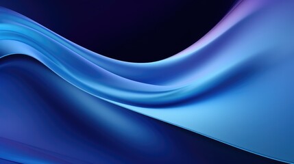 Sumptuous indigo satin with graceful curving design, abstract wave wallpaper indigo captivating silk backdrop