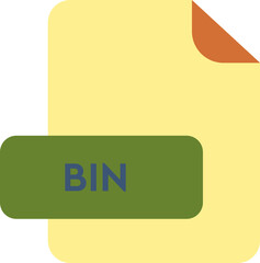 BIN File Extension  icon Corn Yellow and Dirty Green color