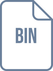 BIN File Icon fill rounded corners bold outline