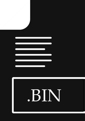 BIN  File format Icon Black fill with symbol