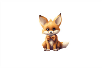 fox character isolated watercolor