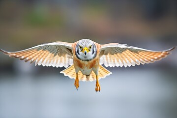 dynamic kestrel hover with wings high