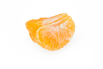 Fresh tangerine orange fruit isolated on white background.