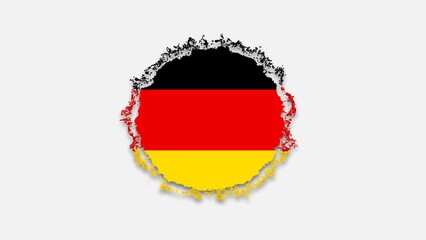 Bubbles in black red and yellow colors formed round form flag of Germany. Isolated on white background with alpha channel.