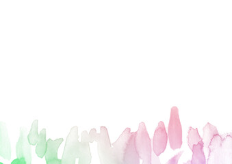 グリーンやレッドのグラデーションの水彩テクスチャの背景イラスト素材