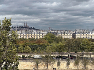 Cityscape of  Paris, France, with Montmartre in the background