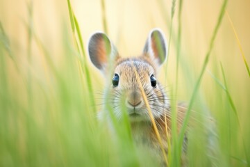 telephoto shot of pika amidst tall grasses