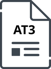 AT3 file Icon minimal outline with symbols