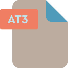 AT3 File format icon rounded shapes