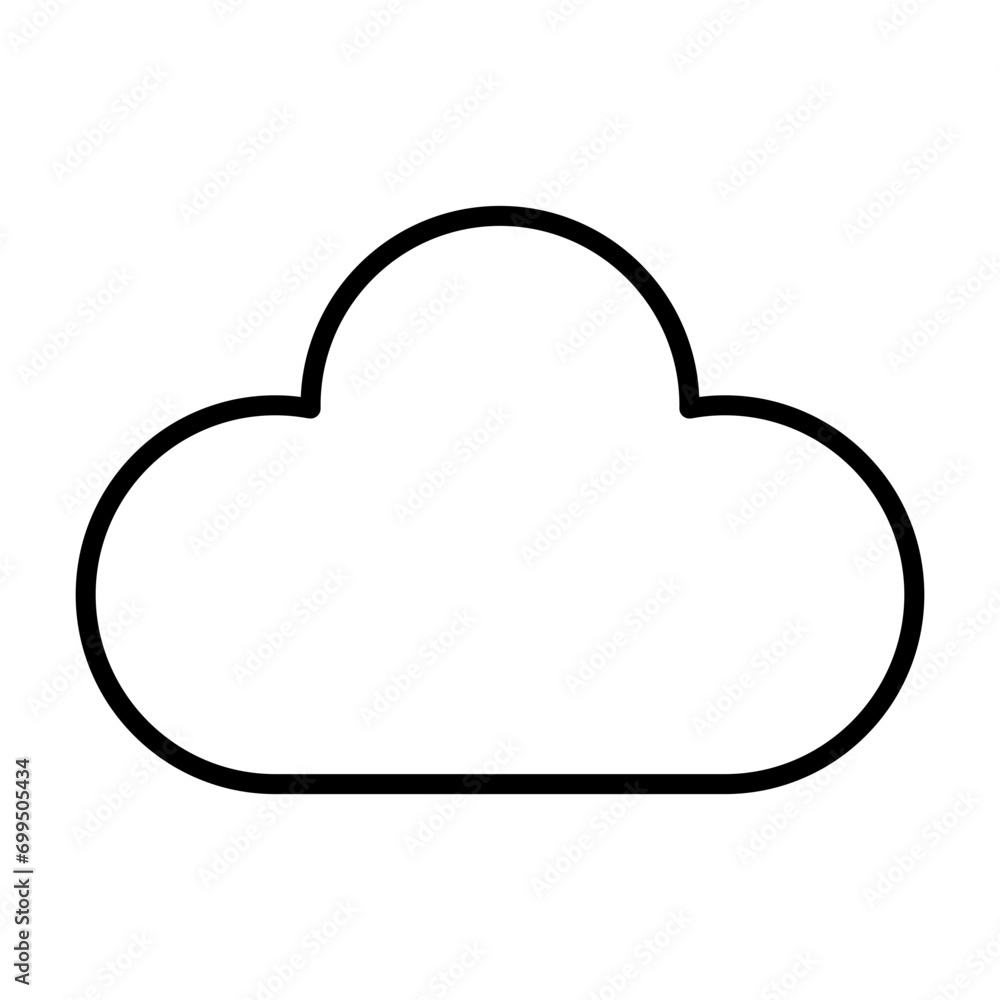 Poster cloud icon line with transparent background