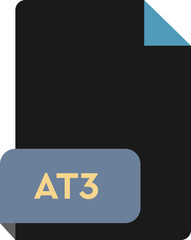 AT3 File Extension  icon Crisp Corners  grey colors