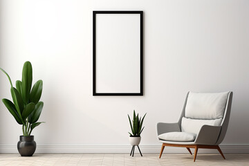 Minimalist Poster Frame Mockup created with Generative AI