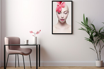 Minimalist Poster Frame Mockup created with Generative AI