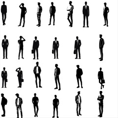 silhouettes of people , silhouette of bussiness people.