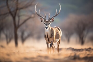 Fototapeta premium gazelle with antlers gleaming in sun dash