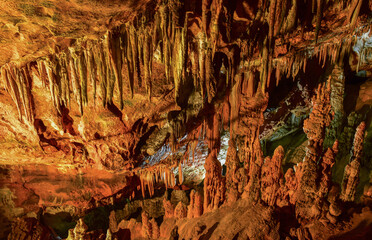 Wonderful Stalactites of Underground Cave Formations