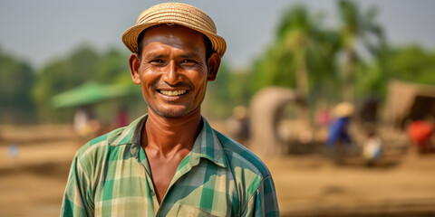 Close view smiling face of indian villager