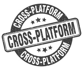 cross-platform stamp. cross-platform label. round grunge sign