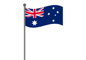 Bandera de Australia en fondo blanco.