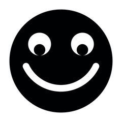 Smiling emoji vector icon on white background