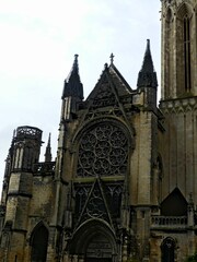 Fototapeta premium Caen, August 2023 - Visit the magnificent city of Caen, capital of Normandy. View of religious monuments
