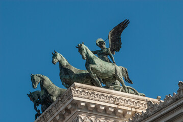 Obraz premium ALTARE DELLA PATRIA - The Monumento Nazionale a Vittorio Emanuele II is a national monument in Rome. It was inaugurated in 1911 for the Universal Exhibition in Rome but not completed until 1927, Rome,