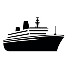 Ship black vector icon on white background