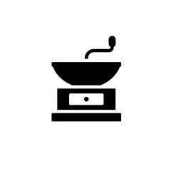 Hand coffee grinder glyph black icon