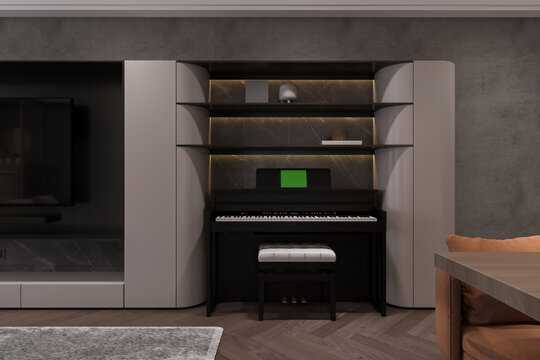 Piano placement for creating a melody environment in the modern lifestyle.